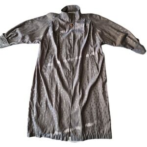 Vtg Vision Iridescent Triangle Print Geometric Tent Swing Dolman Trench Coat 12